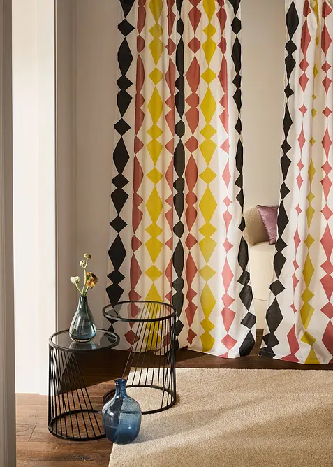 Gardin i &aring;tervunnen polyester (1-pack), bonprix