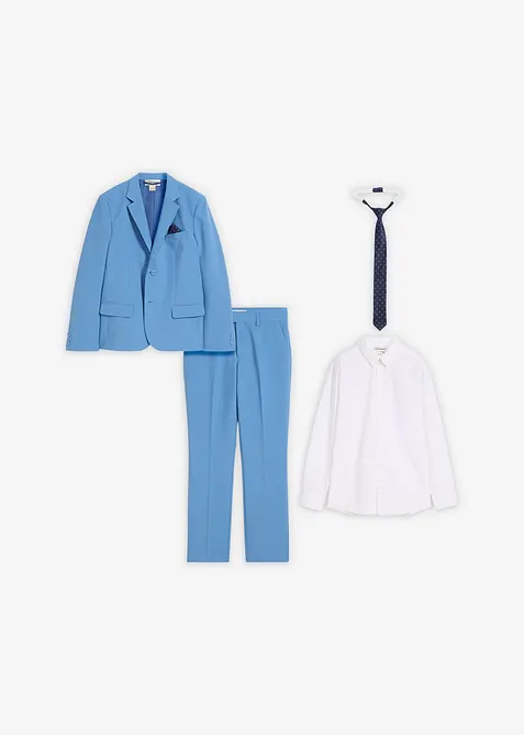 Kostym (4 delar) med skjorta och slips, bonprix