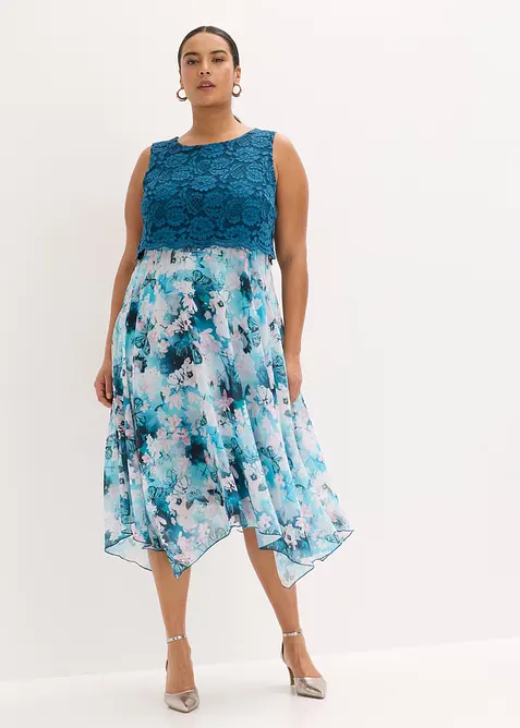 Chiffongkl&auml;nning med spets, bonprix