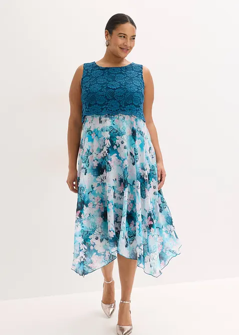 Chiffongkl&auml;nning med spets, bonprix