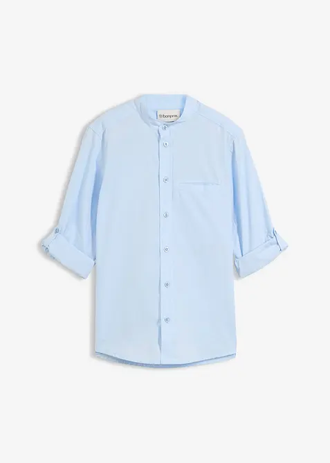 L&aring;ng&auml;rmad bomullsskjorta med uppvikbara &auml;rmar, bonprix