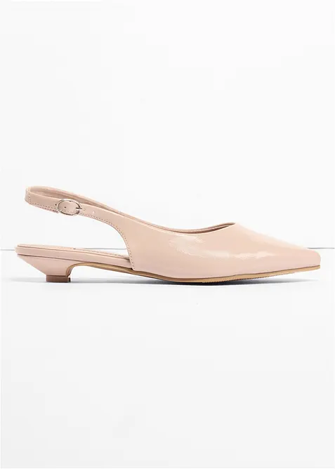 Ballerinaskor med slingback och lacklook, bonprix