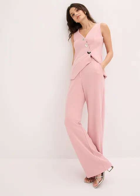 Byxa i vid modell med veck, bonprix