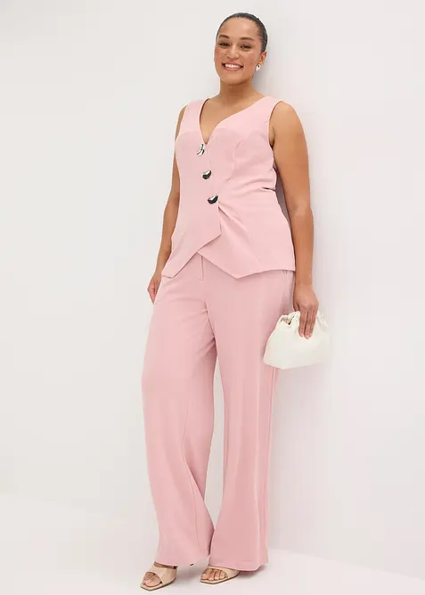 Byxa i vid modell med veck, bonprix