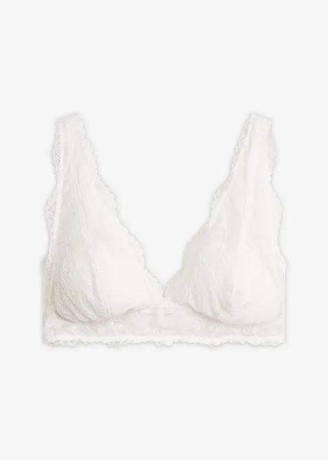 Bralette utan bygel, med fin spets (2-pack), bonprix