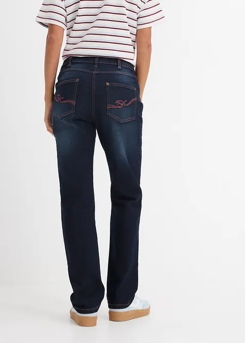 Straight Jeans Mid Waist, med bekv&auml;m midja, bonprix