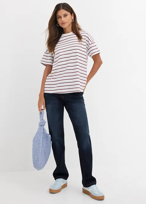 Straight Jeans Mid Waist, med bekv&auml;m midja, bonprix