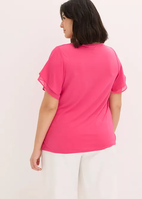 Topp med chiffong&auml;rmar, bonprix