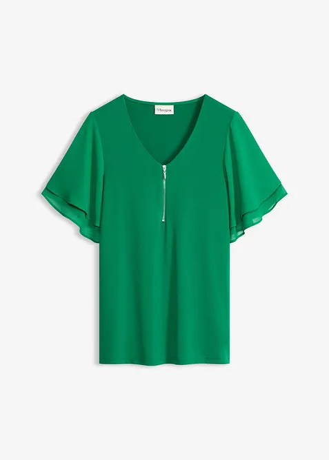 Topp med chiffong&auml;rmar, bonprix