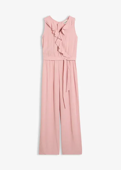 Jumpsuit i mjukt, krinklat material, bonprix