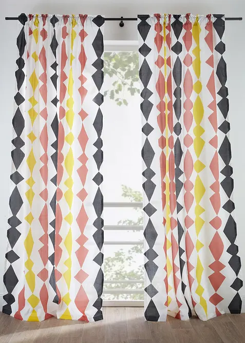 Gardin i &aring;tervunnen polyester (1-pack), bonprix