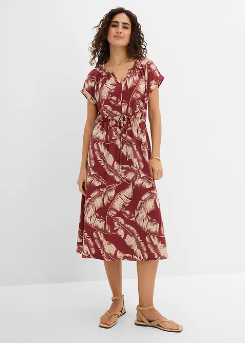 Jerseykl&auml;nning i b&ouml;ljande materialmix, bonprix