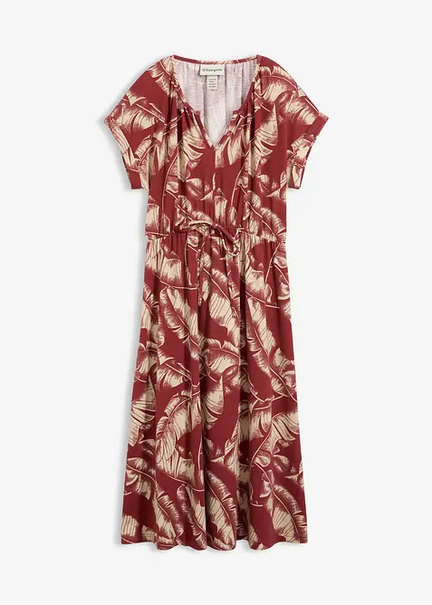 Jerseykl&auml;nning i b&ouml;ljande materialmix, bonprix