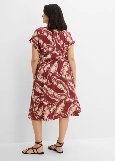 Jerseykl&auml;nning i b&ouml;ljande materialmix, bonprix