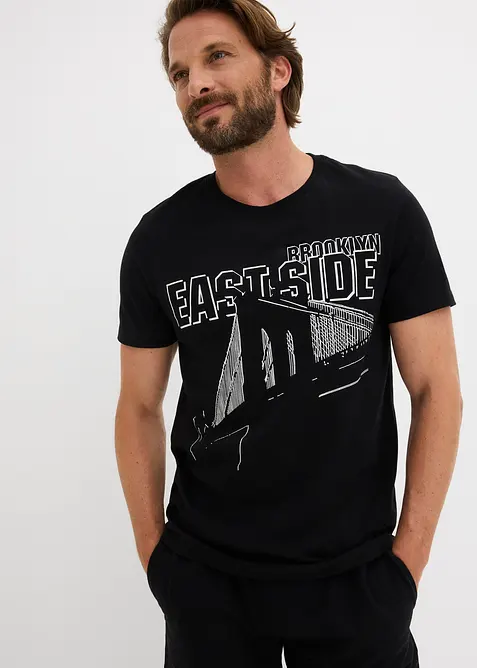 T-shirt i ekologisk bomull, smal passform, bonprix