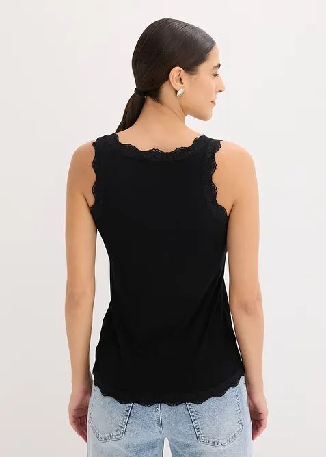 Linne med spets (2-pack), bonprix