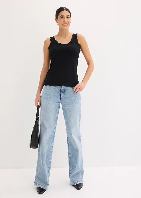 Linne med spets (2-pack), bonprix