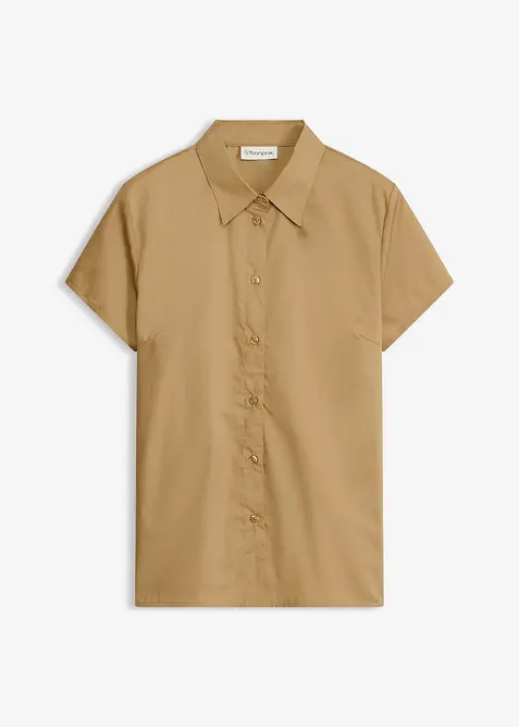 Kort&auml;rmad poplinblus, bonprix