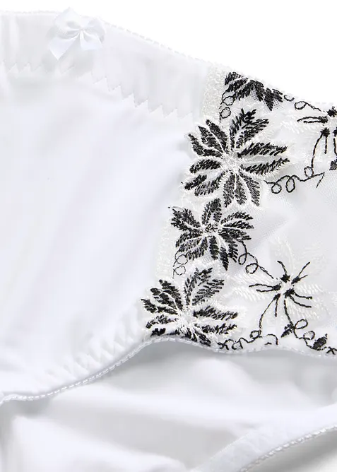 Formande trosa med broderi (2-pack), bonprix