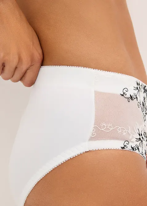 Formande trosa med broderi (2-pack), bonprix