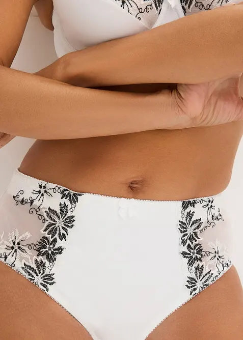 Formande trosa med broderi (2-pack), bonprix