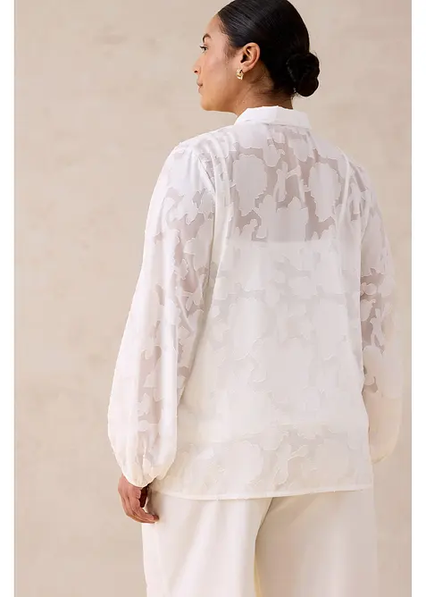 Dra p&aring;-blus med broderi, bonprix