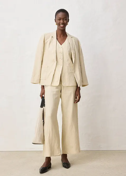 Kostymv&auml;st i rent lin, bonprix