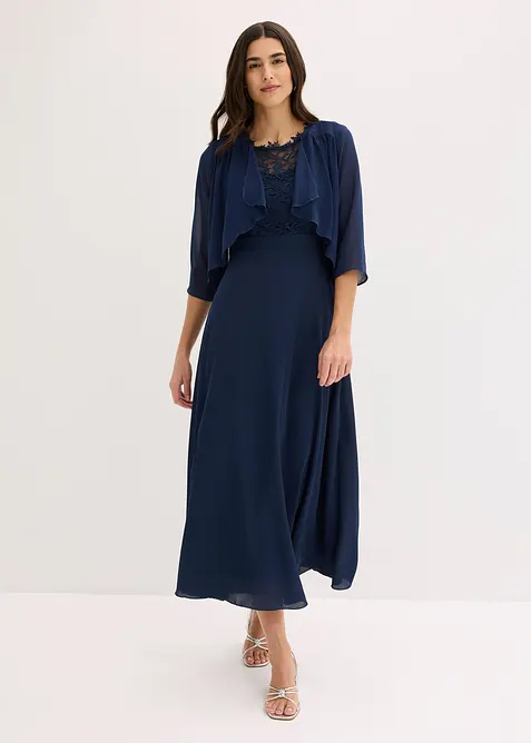 Chiffongbolero med &aring;tervunnen polyester, bonprix