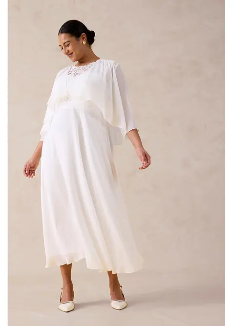 Chiffongbolero med &aring;tervunnen polyester, bonprix