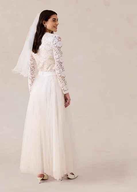 Maxikjol i skir tyll, bonprix