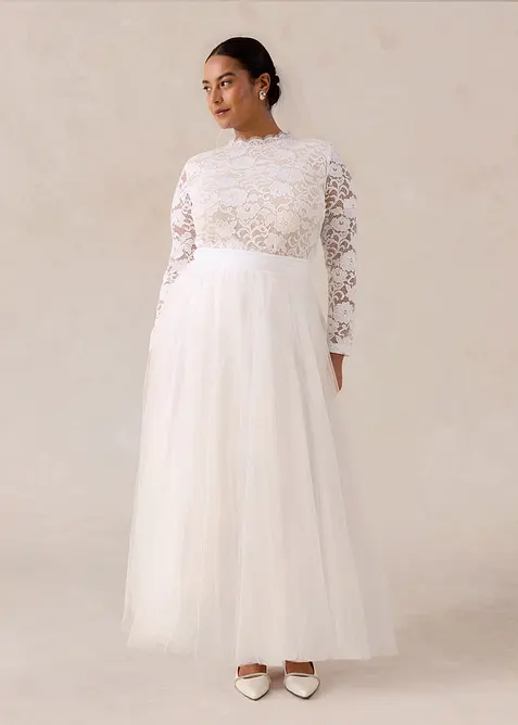 Maxikjol i skir tyll, bonprix