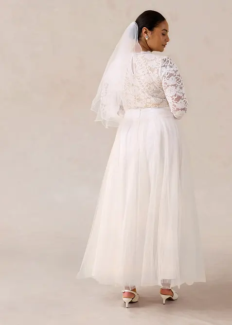 Maxikjol i skir tyll, bonprix