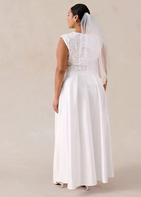 Maxikjol av glansig satin, bonprix