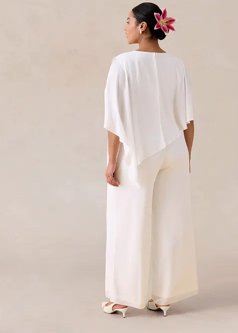 Jumpsuit i fintr&aring;dig chiffong, bonprix