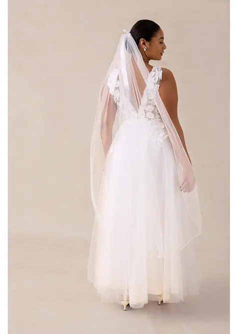 Maxikl&auml;nning i uts&ouml;kt tyll med blomapplikation, bonprix