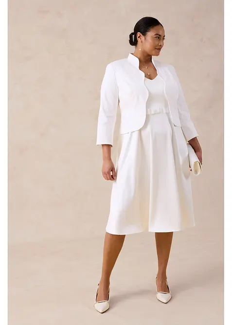 Fodralkl&auml;nning av glansig satin, bonprix