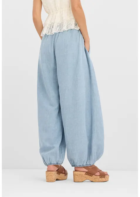 Haremsbyxa i l&auml;tt linnemix, bonprix