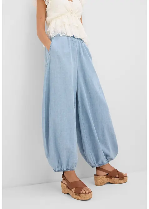 Haremsbyxa i l&auml;tt linnemix, bonprix