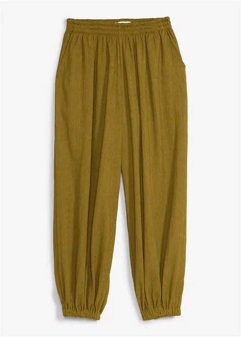 Haremsbyxa av kr&auml;pp med struktur, bonprix