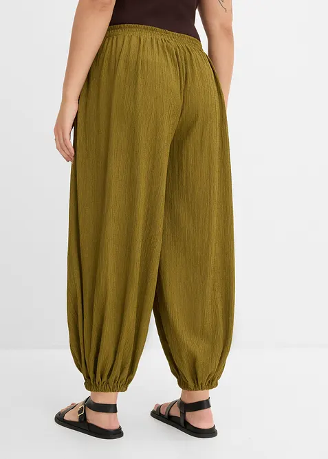 Haremsbyxa av kr&auml;pp med struktur, bonprix