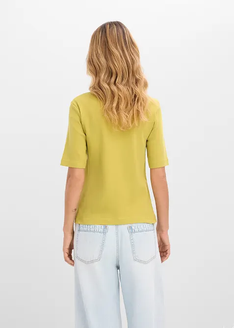 Ribbstickad topp i ekologisk bomull, bonprix