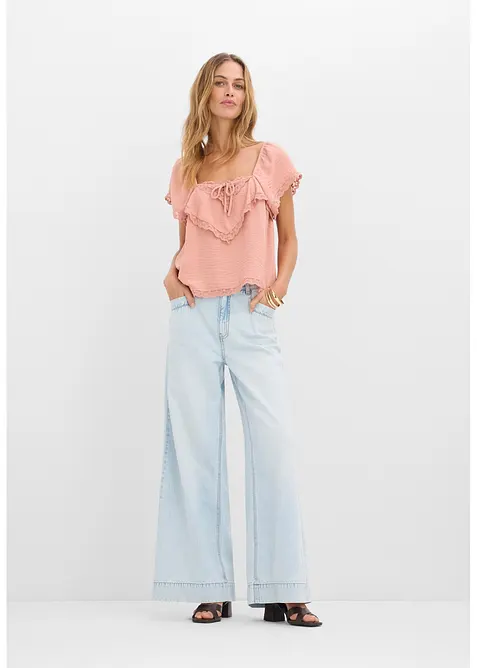 Blustopp av l&auml;tt kr&auml;pp, bonprix