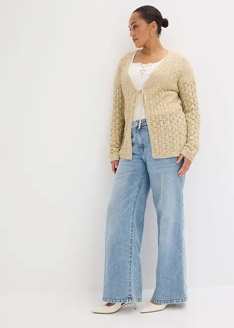 H&aring;lm&ouml;nstrad cardigan av bomull, bonprix