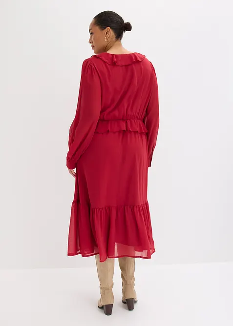 Chiffongkl&auml;nning med spets och volanger, bonprix