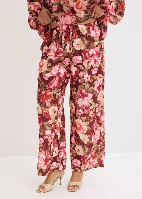 Byxa i vid modell med veck, bonprix