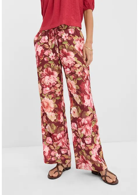 Byxa i vid modell med veck, bonprix