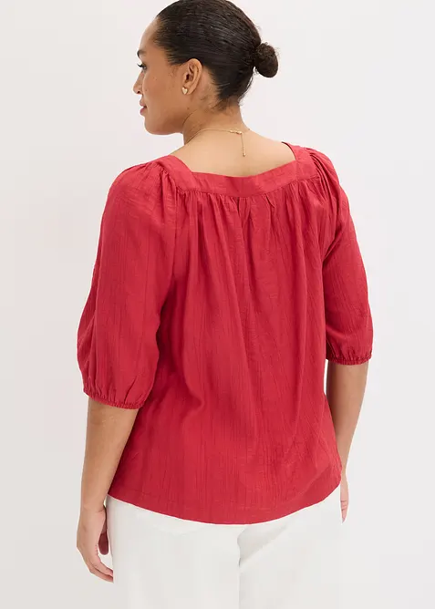 Blus av krinklat material med struktur, bonprix