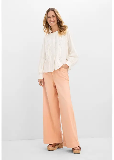 Blus av poplin med struktur, bonprix