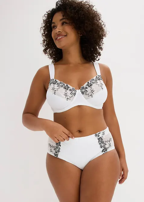 Formande trosa med broderi (2-pack), bonprix