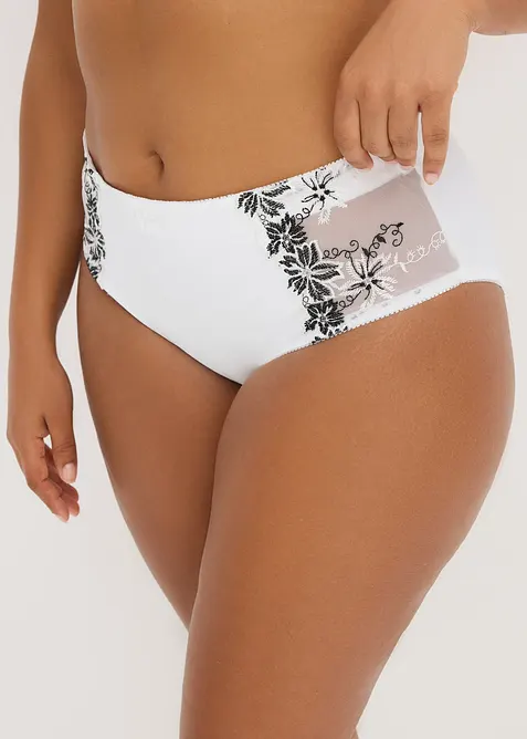 Formande trosa med broderi (2-pack), bonprix